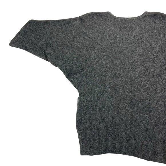 Cynthia Rowley 100% Cashmere Sweater Womens Medium Soft Gray 1/2 Sleeve Pockets - Picture 7 of 13